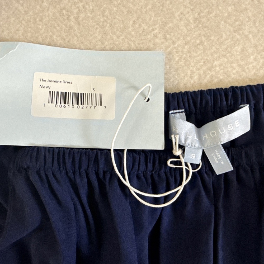 Hill House Jasmine Nap Dress Midi Small Navy Blue Lyocell Boho Timeless Staple - Picture 9 of 10